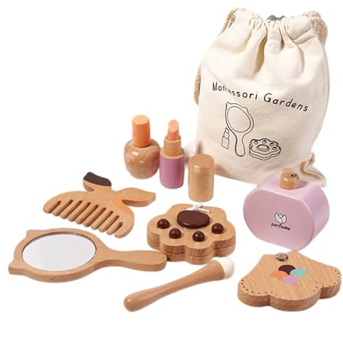 Make-Up-Set aus Holz – Make-up-Set aus Holz, Preescholar Learning Girls Playset | Fetond Beauty Beauty Hair Salon Toys für Mädchen für Jungen mit Stil Tools Make-Up-Set aus Holz – Make-up-Set aus Holz, Preescholar Learning Girls Playset | Fetond Beauty Beauty Hair Salon Toys für Mädchen für Jungen mit Stil Tools von Naqqios