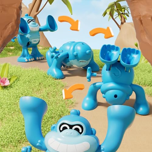 Naqqios Aufziehspielzeug für Kinder – Gorilla-Spielzeug, mechanisches Gorilla-Spielzeug | Spielzeug zum Aufziehen in niedlicher Tierform, Orang-Utan, Drehen, Pfiffen für Kinder von Naqqios