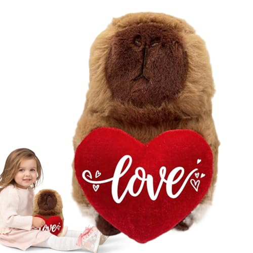 Capybara Plüschtiere mit einem Herz – Plüschtier Capybara aus Plüsch | niedliches Capybara Tier Plüschkissen – weiche Sofadekoration Capybara Plüschtiere mit einem Herz – Plüschtier Capybara aus Plüsch | niedliches Capybara Tier Plüschkissen – weiche Sofadekoration von Naqqios