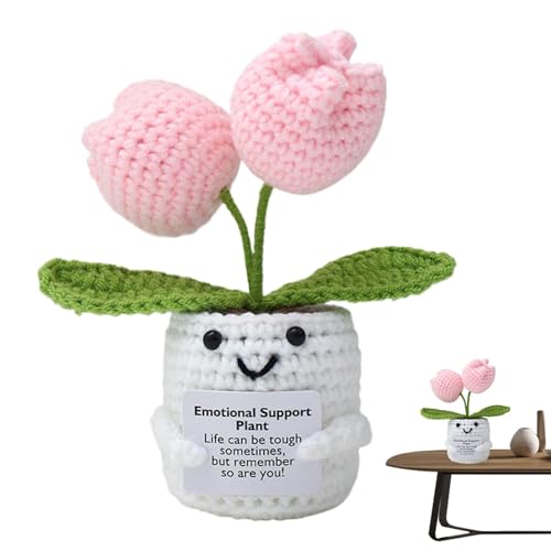 Naqqios Emotionale Unterstützung Pflanze - Emotionale Unterstützung Für Blumenhaken, Leichte Positive Strickpuppe | Positive Emotionale Unterstützung Handgefertigter Hakenblume, Bürodesktordekoration Naqqios Emotionale Unterstützung Pflanze - Emotionale Unterstützung Für Blumenhaken, Leichte Positive Strickpuppe | Positive Emotionale Unterstützung Handgefertigter Hakenblume, Bürodesktordekoration von Naqqios