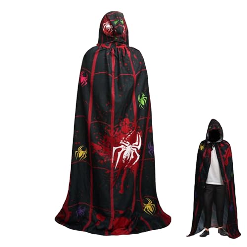 Halloween-Umhang für Erwachsene – Halloween-Umhang, Halloween-Kapuzenumhang mit gruseligem Druck | Kapuzenkleid, Hexenumhang, Halloween-Cosplay-Kostüme für Frauen und von Naqqios