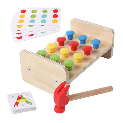 Naqqios Hammer aus Holz – Hammer und Nagel Spielzeug für Kinder, Hammerschlag Spielzeug für Kinder | Vorschul-Lernspielzeug mit glatten Kanten für den Tag Naqqios Hammer aus Holz – Hammer und Nagel Spielzeug für Kinder, Hammerschlag Spielzeug für Kinder | Vorschul-Lernspielzeug mit glatten Kanten für den Tag von Naqqios