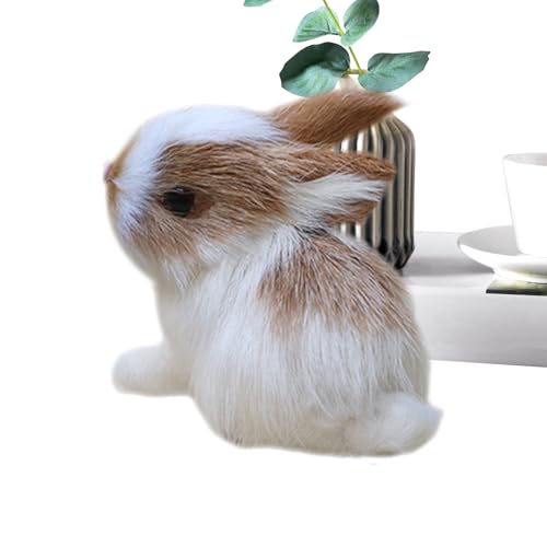 Naqqios Kaninchen Nachbildung,Miniatur Plüschkaninchen Realistische Figur - Häschen Stofftiere | Für Ostern Party Feengarten Miniatur Deko Wohnaccessoires von Naqqios