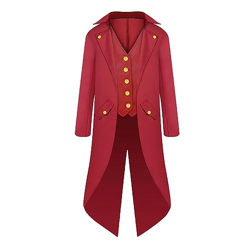 Naqqios Kostüm für Herren | Steampunk Tailcoat Halloween-Kostüme für Männer | Steampunk-Kostüm für Herren, Tailcoat Steampunk, Gothic-Stil, Steampunk-Stil für Jungen von 6 bis 14 Jahren, für von Naqqios