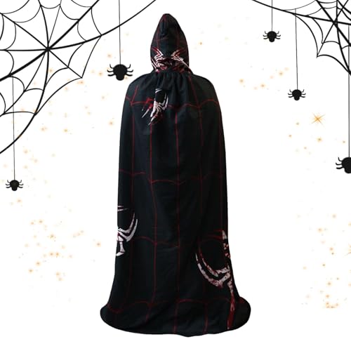 Naqqios Langer Halloween-Umhang – Halloween-Umhang, Kapuzenumhang mit gruseligem Druck | Kapuzenkleid, Hexenumhang, Halloween-Cosplay-Kostüme für Frauen und Naqqios Langer Halloween-Umhang – Halloween-Umhang, Kapuzenumhang mit gruseligem Druck | Kapuzenkleid, Hexenumhang, Halloween-Cosplay-Kostüme für Frauen und von Naqqios