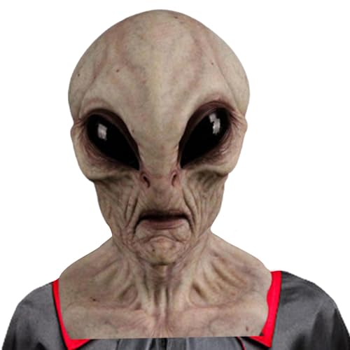 Naqqios Latexhelm für Halloween - Alien Helm für Halloween, Realistischer und langlebiger Latexhelm mit atmungsaktivem Gesicht, Alien-Latexmaske | Latexdecke Naqqios Latexhelm für Halloween - Alien Helm für Halloween, Realistischer und langlebiger Latexhelm mit atmungsaktivem Gesicht, Alien-Latexmaske | Latexdecke von Naqqios