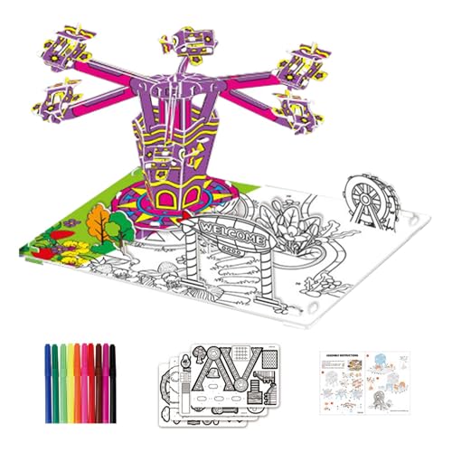Naqqios Puzzles zum Ausmalen für | Graffiti-Puzzle aus Karton zum Thema Vergnügungspark, innovatives Lernspielzeug für die frühe Entwicklung, multifunktionales Kunstzubehör Naqqios Puzzles zum Ausmalen für | Graffiti-Puzzle aus Karton zum Thema Vergnügungspark, innovatives Lernspielzeug für die frühe Entwicklung, multifunktionales Kunstzubehör von Naqqios