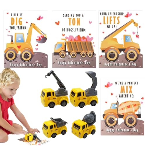 Naqqios Tauschkarten für die Klasse - Tauschkarten für Lehrer, Partygeschenke für | 4 Baufahrzeuge Spielzeug Valentinstagskarten 4 Stück Karten, Naqqios Tauschkarten für die Klasse - Tauschkarten für Lehrer, Partygeschenke für | 4 Baufahrzeuge Spielzeug Valentinstagskarten 4 Stück Karten, von Naqqios