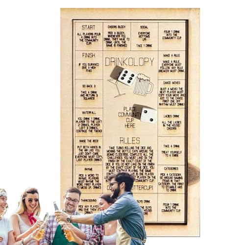 Naqqios Würfelspiel – Trinkspielwürfel aus Holz, Getränke-Set mit Würfeln aus Holz | Trinkspiel-Werkzeugtablett für Freunde aus Holz, für Erwachsene, Freundin, Freund Naqqios Würfelspiel – Trinkspielwürfel aus Holz, Getränke-Set mit Würfeln aus Holz | Trinkspiel-Werkzeugtablett für Freunde aus Holz, für Erwachsene, Freundin, Freund von Naqqios