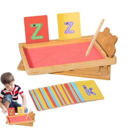 Sandschreibschale - Rechtschreibschale, Kleinkindschreiberschacher | Alphabet Schreiben Sandtabletts, Buchstabenbildung, Sensorische Rechtschreibspielzeug, Feinmotorik -Fähigkeiten Für Kinder Lernen Z von Naqqios