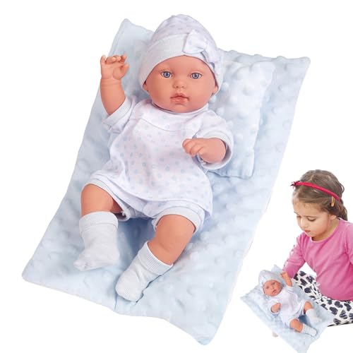 Schlafende Reborn-Puppe – Handgefertigte Reborn-Puppe, Lebensechte Reborn-Puppe | Weicher Silikonvinylkörper, Lebensechte Neugeborenen-Babypuppe, Handgefertigte Kleinkind-Begleitpuppe, Perfektes Beruh von Naqqios