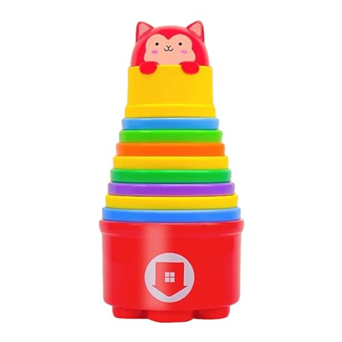 Stapelbare Becher für Musikspielzeug, stapelbar, Regenbogen beleuchtet stapelbare Tassen, tragbares buntes Lernspielzeug, Cartoon-Spielzeug zur Verbesserung der Motorik Stapelbare Becher für Musikspielzeug, stapelbar, Regenbogen beleuchtet stapelbare Tassen, tragbares buntes Lernspielzeug, Cartoon-Spielzeug zur Verbesserung der Motorik von Naqqios