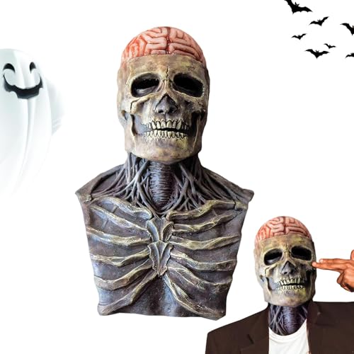 Totenkopf-Kopfbedeckung – Gruselige Maske für Halloween, vollständige Maske des menschlichen Skeletts | Vollgesichtsbedeckung für Halloween, Horror-Gesichtsbedeckung, für Totenkopf-Kopfbedeckung – Gruselige Maske für Halloween, vollständige Maske des menschlichen Skeletts | Vollgesichtsbedeckung für Halloween, Horror-Gesichtsbedeckung, für von Naqqios