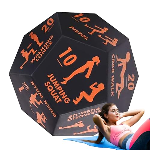 Trainingswürfel – interaktives Training, tragbares Fitness-Spiel | kompakte Übungswürfel, Outdoor-Aktivitäten, Krafttraining für Erwachsene und Jugendliche, Würfel aus Schaumstoff von Naqqios
