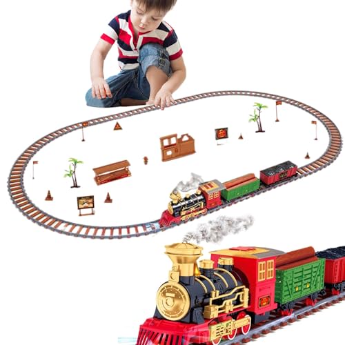 Weihnachtszug-Set – Weihnachtszug beleuchtet, Weihnachtsmann-Zug-Set | elektrisches Eisenbahnspielzeug für Weihnachten mit Nebel Weihnachtszug-Set – Weihnachtszug beleuchtet, Weihnachtsmann-Zug-Set | elektrisches Eisenbahnspielzeug für Weihnachten mit Nebel von Naqqios