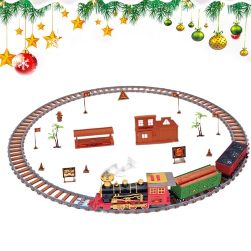 Weihnachtszug-Set – Weihnachtszug beleuchtet, Weihnachtsmann-Zug-Set | elektrisches Eisenbahnspielzeug für Weihnachten mit Nebel Weihnachtszug-Set – Weihnachtszug beleuchtet, Weihnachtsmann-Zug-Set | elektrisches Eisenbahnspielzeug für Weihnachten mit Nebel von Naqqios