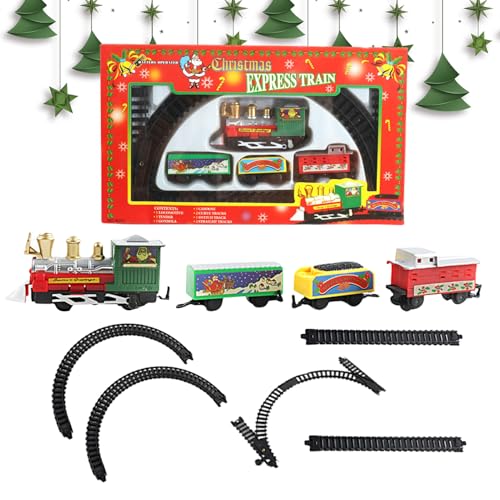 Weihnachtszug Spielzeug Mit Schienen,Kreativer Weihnachtszug Spielzeug - Elektrische Weihnachtsdekoration Festliche Spiele Für Zuhause Partyspiele Kinderaktivitäten von Naqqios