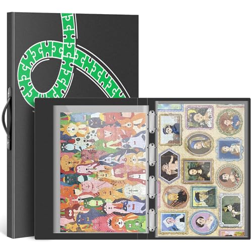 Nariolar Puzzle-Aufbewahrungsordner für 1000 Teile – 15 HD-Taschen, Platz für 30 Puzzles, staubdicht und schützend, das ideale Puzzle-Zubehör, ideal als Weihnachts- und Geburtstagsgeschenk von Nariolar