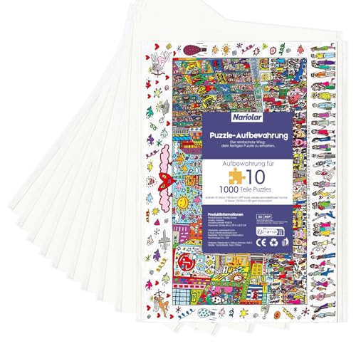 Nariolar Puzzle Aufbewahrungstaschen Transparente, Staubschutz und Schutzorganisator für 1000-teilige Puzzles von Nariolar