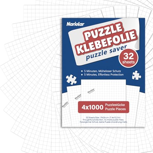 Nariolar Puzzle Klebefolie, 32 Super Puzzlekleber zum Erhalt von 4 x 1000 Teile Puzzle, Puzzle Folie zum Schutz von Puzzles in nur Wenigen Minuten Nariolar Puzzle Klebefolie, 32 Super Puzzlekleber zum Erhalt von 4 x 1000 Teile Puzzle, Puzzle Folie zum Schutz von Puzzles in nur Wenigen Minuten von Nariolar