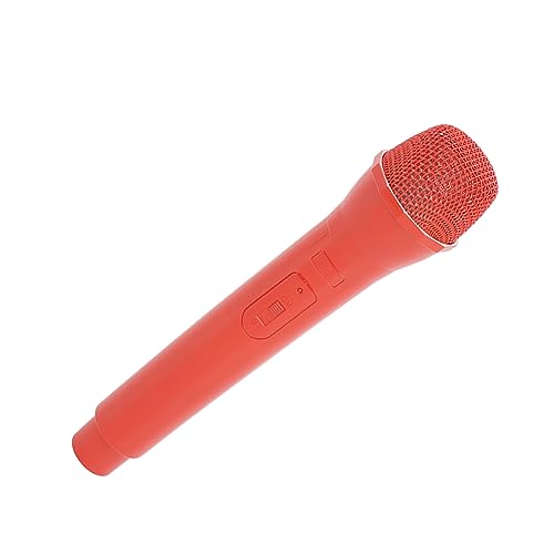 Kunststoff-Mikrofon-Spielzeug, Wiederverwendbares, Hochsimuliertes, Glattes Bodenschalter-Design, Vorgetäuschter Mikrofonständer für Kostümpartys (Rot) von Naroote
