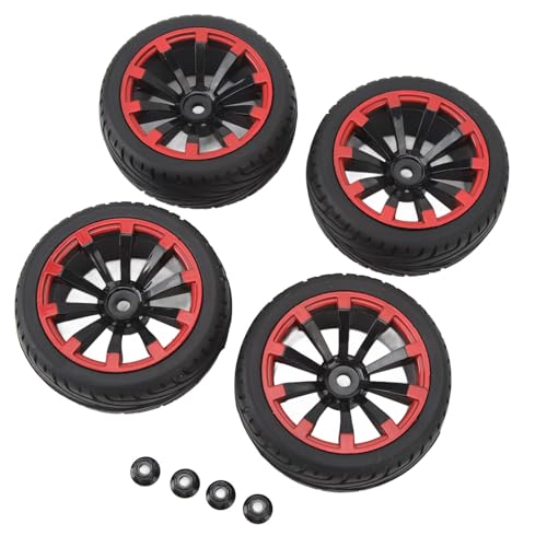Naroote 12-mm-Sechskant-RC-Räder und -Reifen, Offroad-Reifen Im Maßstab 1:10, Rote Ringradnabe für 1:10 RC-Automodelle von Naroote