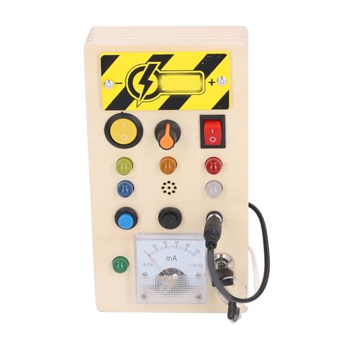Naroote Aktivitätsbrett für Motorische Fähigkeiten für, LED-Holzspielzeug für, Gratfreie Pädagogische Simulation, Tastensperre für (Langes Amperemeter) von Naroote