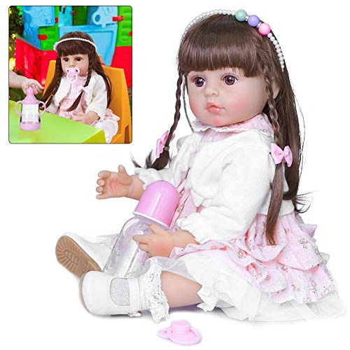 Naroote Babypuppe, Simulation Babypuppe Weiche Lebensee Wiedergeboren (braune Haare) von Naroote