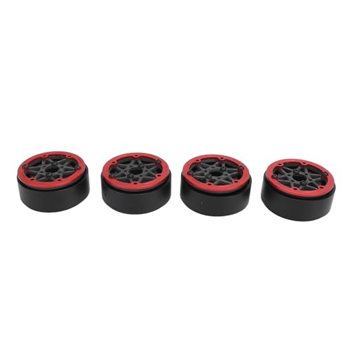 Naroote Beadlock-Radnabe, Reduzierte Achslast, Versiegeltes Ersatzzubehör, Ferngesteuerte Radnabe, 4 Stück, für RC-Car-Spielzeug (Rot) von Naroote