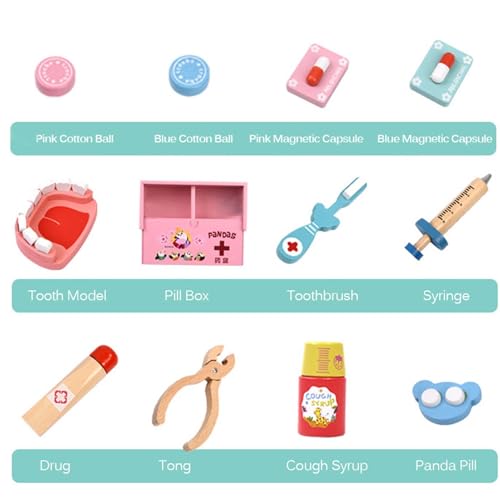 Naroote Doctor Kit für Kleinkinder 3-5, Doktor Kit für Kleinkinder 1-3 Doktor-Kit-Spielset Stethoskop, Thermometer, Zahnmodell und Mehr Kinderärzte Spielen Set (Zahnarzt) von Naroote
