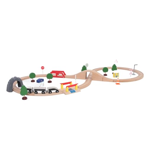 Naroote Expansionspaket mit Hölzernen Eisenbahnschienen, Kompatibilität Holz -Eisenbahnschienen mit Brücke für (Einzellochbrückenspur) von Naroote