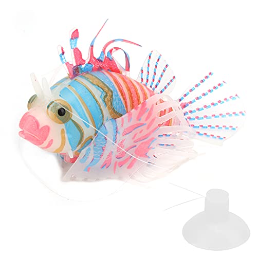 Naroote Falsche Fische, Schwimmfisch Künstlicher Fisch Falsche Fische Leuchtet Effekt Aquarium Dekor Luminöse Silikonfische mit Saugbecher Schwimmender für Aquariumbox -Dekoration (puderblau) von Naroote