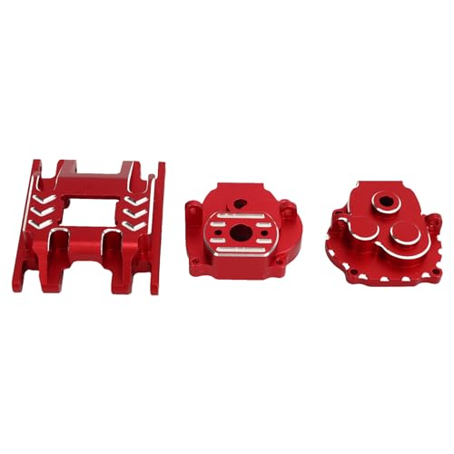 Naroote Getriebegehäuse und Basissatz, RC-Getriebebasis aus Aluminiumlegierung, Verschleißfest, Fester Sitz, Staubdicht für 1/18-Auto (Rot) von Naroote