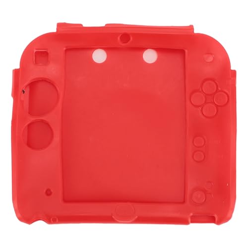 Naroote Handheld -Spielkonsole Silikonabdeckung, Genaue Schnitte Tragbare Spielekonsole Soft Silicon Cover HD Clarity Cleary Pet Film für den Täglichen Gebrauch (Rot) von Naroote
