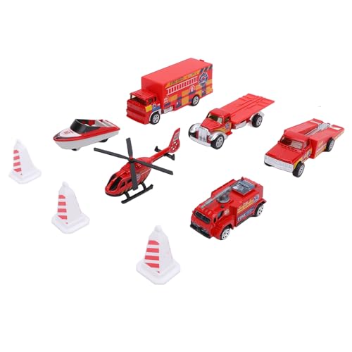Naroote Kinderspielzeug für Feuerwehrautos, Rettungsfahrzeug -Set von 6 Autos für Feuerwehrautos für das Haus (Rot) von Naroote