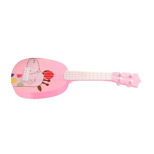 Naroote Mini Ukulele -Spielzeug, Permanent Attraktives Plastikspielzeug bei Ukulele, Entwickeln Sie Musikalische Wahrnehmung, die Leicht zu Spielen Ist, 4 Saiten nach Hause (8041A Rosa Hirsch-Stil) von Naroote