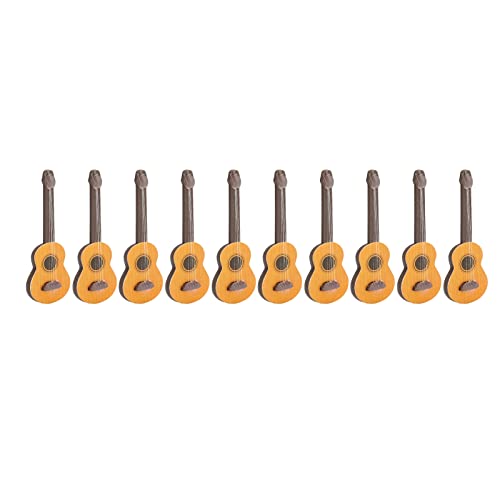 Naroote Miniatur-Gitarre, Realistische, Exquisite Puppenhaus-Miniatur-Dekorationsgitarre aus Holz für 1/12-Puppenhäuser von Naroote