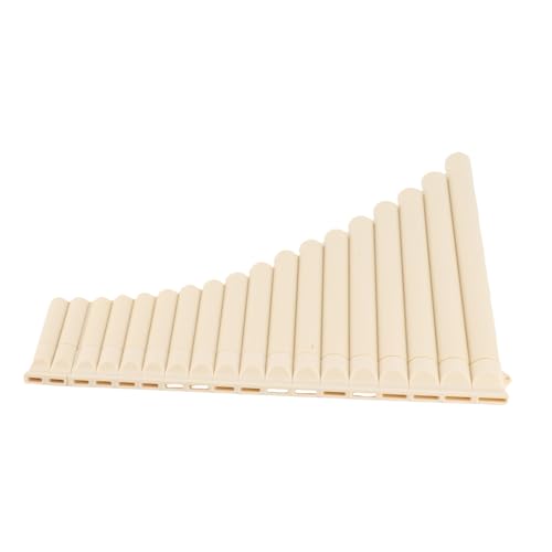 Naroote Pan Flöte, 18 Rohre Pan Pipe Instrument Taste C mit Blase Mund Flöteninstrument für Anfänger oder Musikbegeisterte (Nicht-gerade Weiss) von Naroote