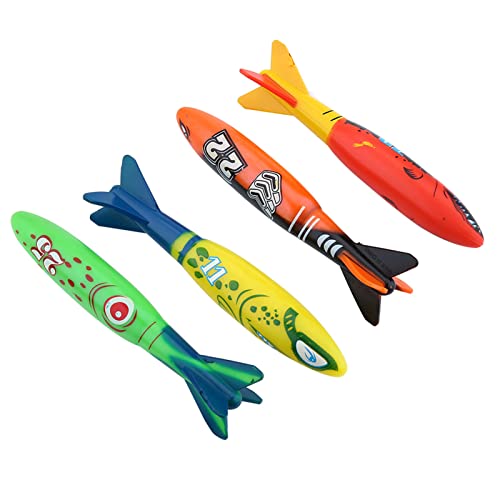 Naroote Pool-Tauchspielzeug, Pool-Spielzeug, Tauchspielzeug, 4 Stück, Kunststoff, Minenform, Tauchspielzeug, Unterwasserspaß, 14 cm Länge, für Schwimmtraining Naroote Pool-Tauchspielzeug, Pool-Spielzeug, Tauchspielzeug, 4 Stück, Kunststoff, Minenform, Tauchspielzeug, Unterwasserspaß, 14 cm Länge, für Schwimmtraining von Naroote