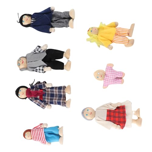 Naroote Puppenhaus Accessoires und Möbel, Puppenhaus Miniatur -Menschen Spielzeug Miniaturen Spielzeug Set Dollhouse Accessoires für (Neue Puppet 7-PIEFE) von Naroote