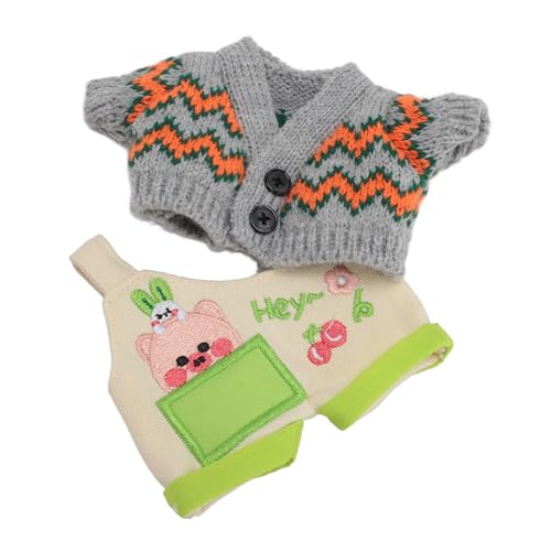 Naroote Puppenkleidung, Komfortable und Weiche Teddy -Puppenkleidung, Schweinmuster für Festivals (Grauorange) von Naroote