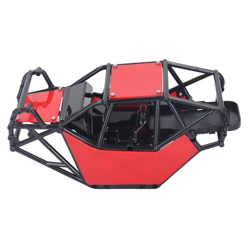 Naroote RC-Car-Rahmenkarosserie, Breite Anwendung, Robuster RC-Überrollkäfig aus Kunststoff für die Fahrzeugmodifikation (Rot) von Naroote