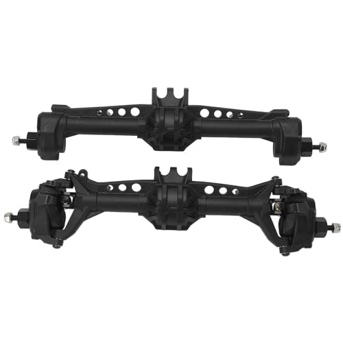 Naroote RC Crawler Vorder- und Hinterachse, Effiziente RC-Car-Vorder- und Hinterachsen, Leicht, Breite Kompatibilität für 1/10 RC Crawler (Black) von Naroote