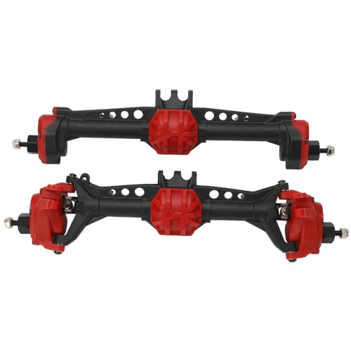 Naroote RC Crawler Vorder- und Hinterachse, Effiziente RC-Car-Vorder- und Hinterachsen, Leicht, Breite Kompatibilität für 1/10 RC Crawler (Rot) von Naroote