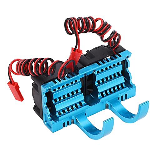 Naroote RC-Motor-Kühlkörperlüfter, RC-Motor-Kühlkörper-Set mit Zwei Horizontalen Kunststofflüftern Zum Austausch (Blue) von Naroote