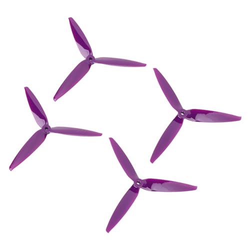 Naroote RC-Propeller, 3-Blatt-Propeller Im Uhrzeigersinn und Gegen den Uhrzeigersinn, Effizienter Flug für 8-Zoll-FPV (Purple) von Naroote