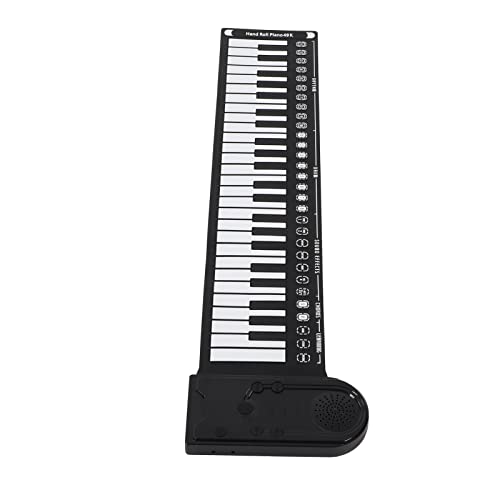 Naroote Rollen Sie Tastatur Klavier, Faltbares Klavierhandrollen Klavier 49 Taste Tragbare Faltbare Elektrische Tastaturklavier mit Lautsprecher Tragbarem Tastaturklavier für Anfänger von Naroote