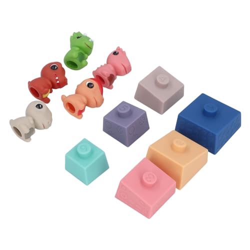 Naroote Stapelblöcke, Sensorisches Spielzeug, Attraktive Weiche Bausteine ​​für, Sicher, Pädagogisch, Bunt, mit Fingerpuppen für Jungen von Naroote