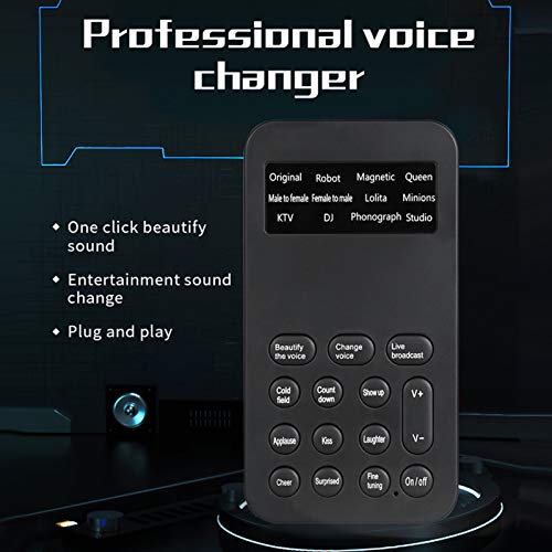 Naroote Voice Changer, Soundboard Portable Sound Card mit 12 Soundeffekts Sound -Board für Live -Sendungen Singen von Naroote