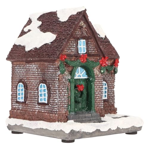 Naroote Weihnachten Beleuchtetes Haus, Landschaftsgestaltung Exquisite Handgemalte Warme Ambient Innovative Harz Weihnachtsdorfhaus für Geschenke (Tippe A) von Naroote